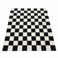 Black and White Checkered Rug - 4 by 6